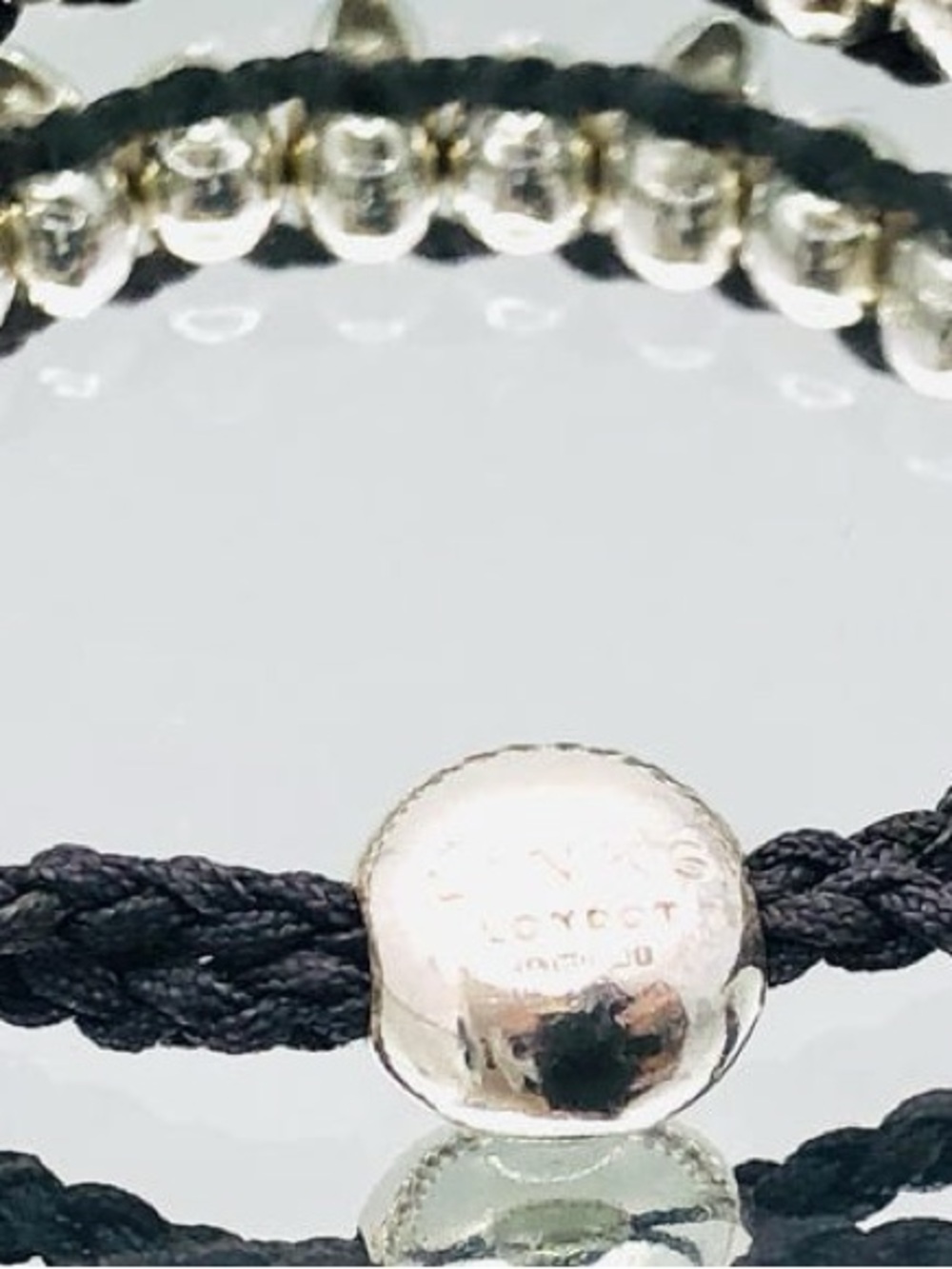 Vintage Links of London Sterling Silver Black Skull Friendship Bracelet - Picture 10 of 11